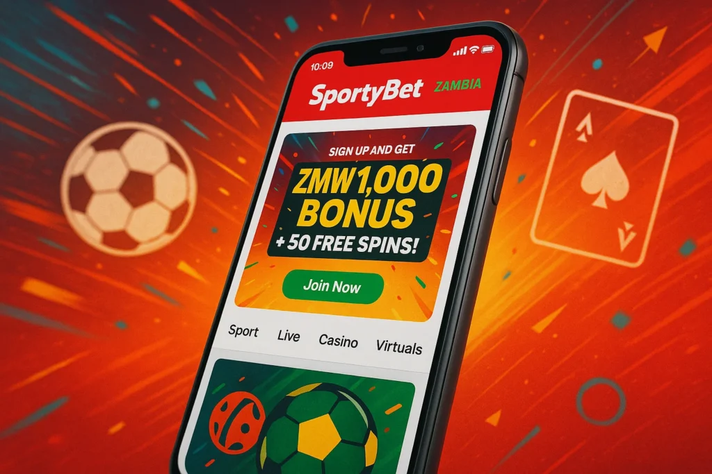 Sportybet Zambia App - Claim Your ZMW 1,000 Bonus + 50 Free Spins!